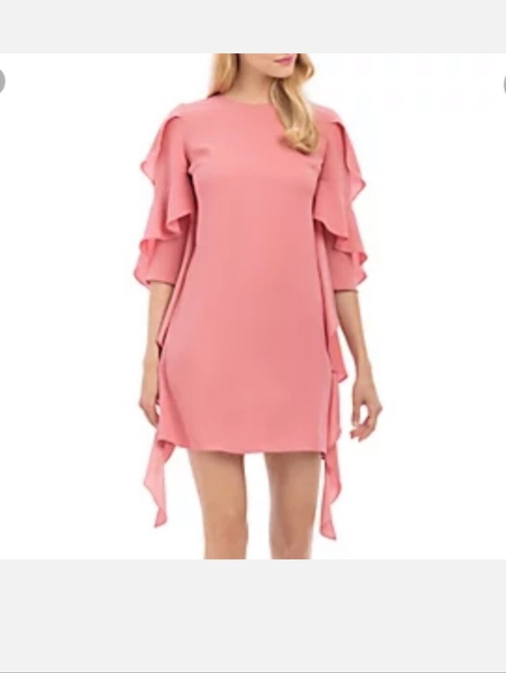 Nicole Miller Pink Ruffled Side Dress Size 2